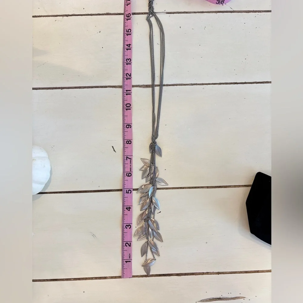 Layered Leaf Necklace Long Costume Jewelry